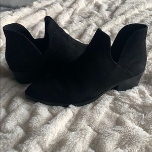 Black chop out booties